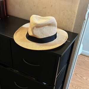 Aria Tan and Black Fedora Hat with Classic Design